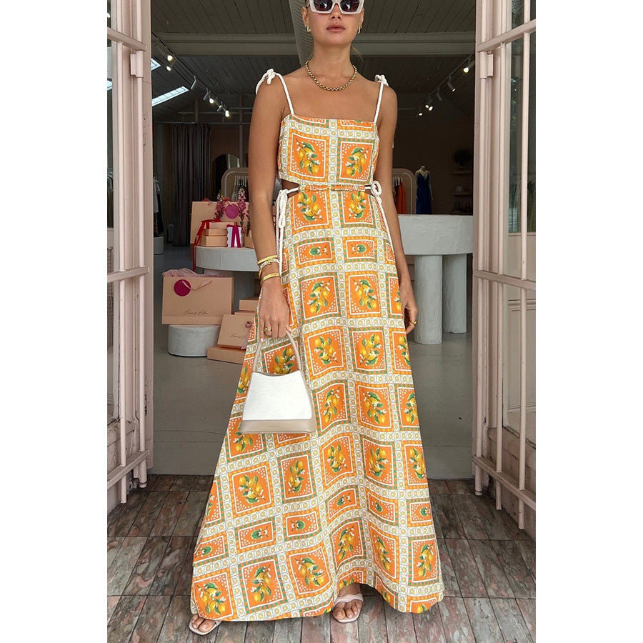 Spring Summer Casual Drawstring Dress for Women