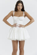 Summer Lace-Up Dress for Women with Fishbone Design