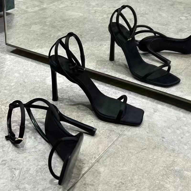 Square Toe High Heel Sandals for Women