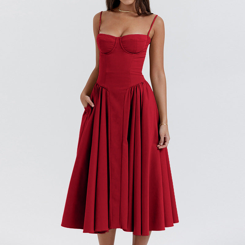 corset red dress by isloa