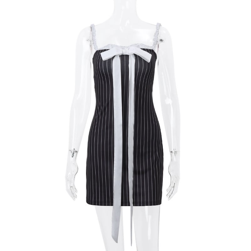 Summer Bow Self-tie Lace Tube Top Dress for Women