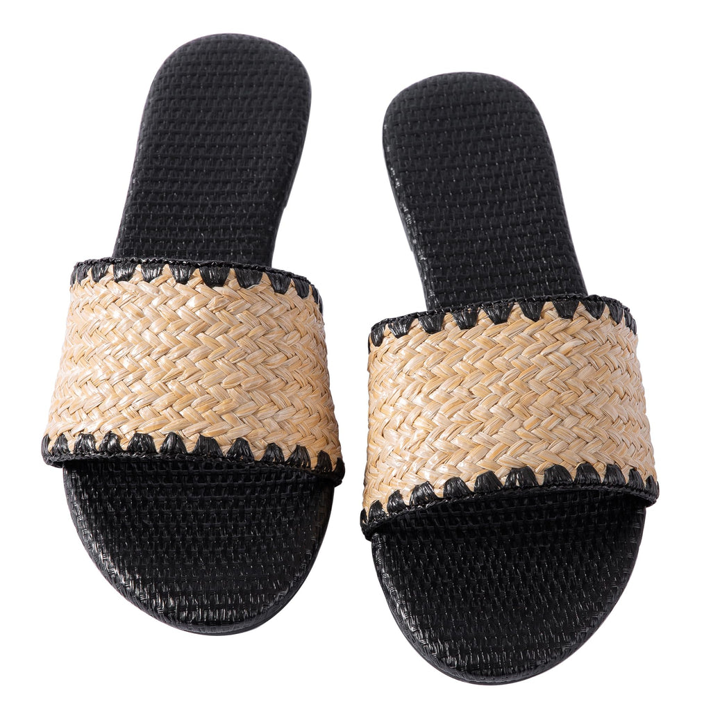 Mtzyoa Women Flat Sandals Black Size