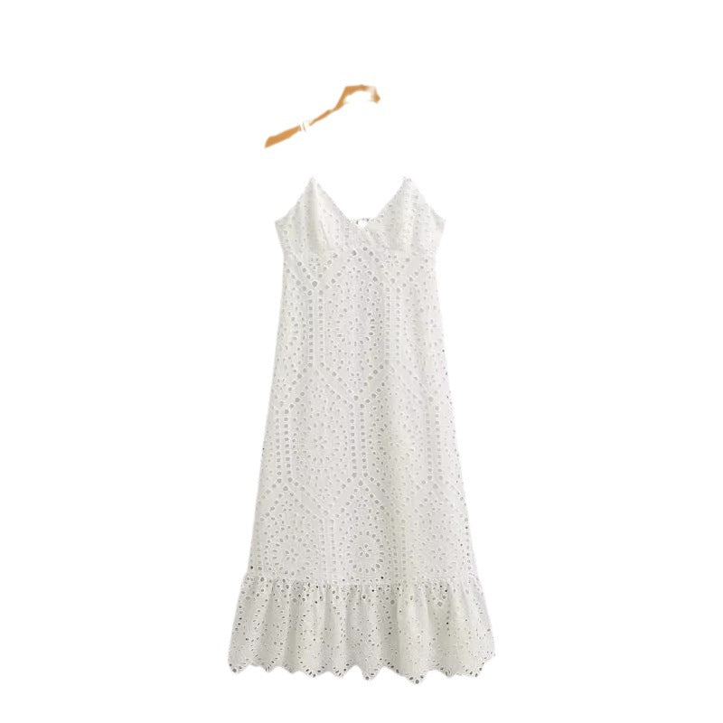V-Neck Lace Embroidered Dress for Women