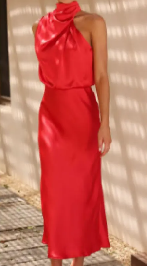 satin dress by isloa