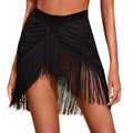 Ladies Mesh Swimsuit Cover-Up with Fringe Skirt