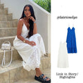 V-Neck Lace Embroidered Dress for Women
