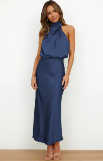 satin dress by isloa