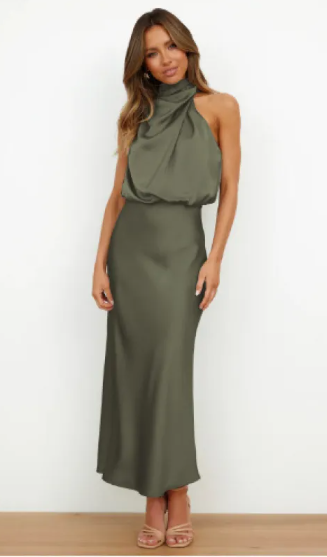 satin dress by isloa