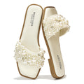 Project Cloud Womens Sandals & Flats Slippers - Rhinestone Sandals for Women 2024 Memory Foam Flats for Women Non-Slip Womens Sandals Slides for Women Footwear Summer Sandals (Rosemary WHIT 5.5)