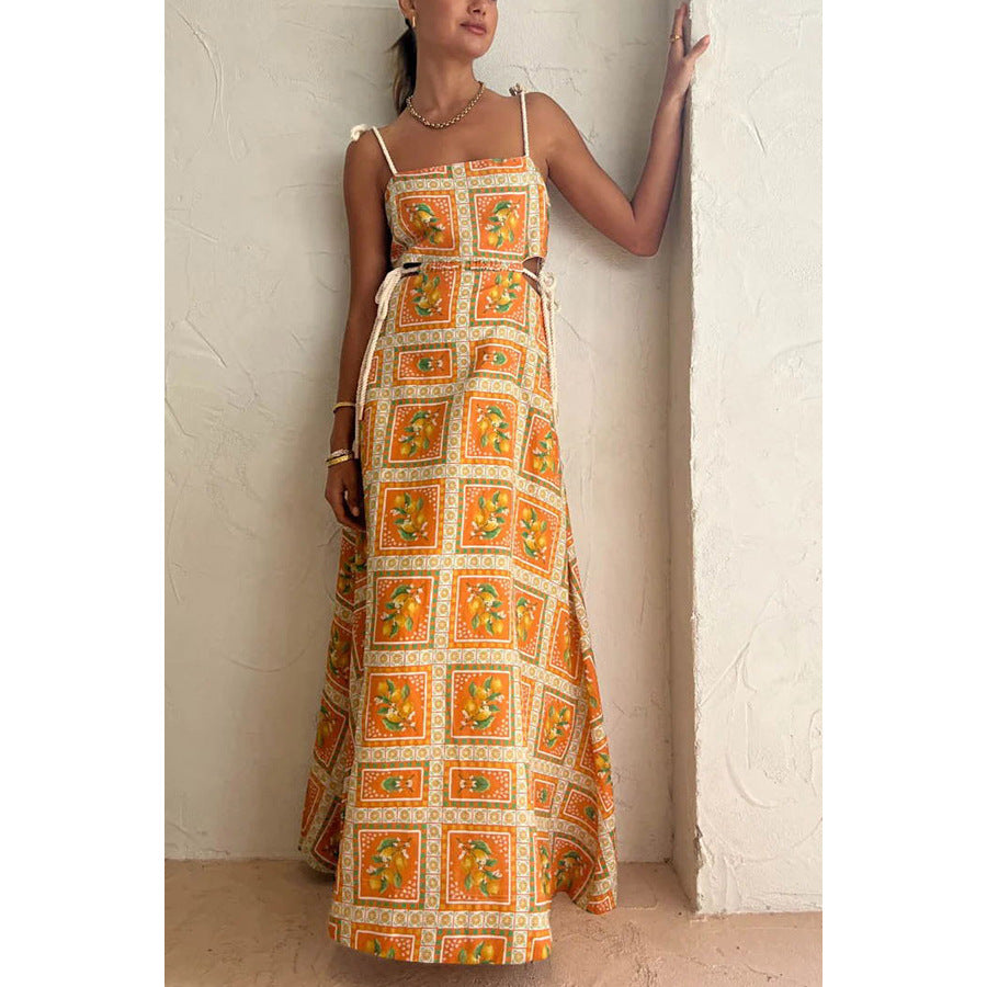 Spring Summer Casual Drawstring Dress for Women