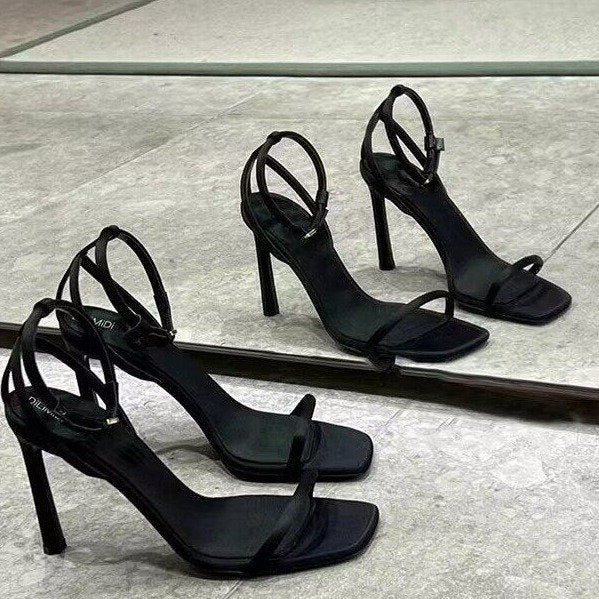 Square Toe High Heel Sandals for Women
