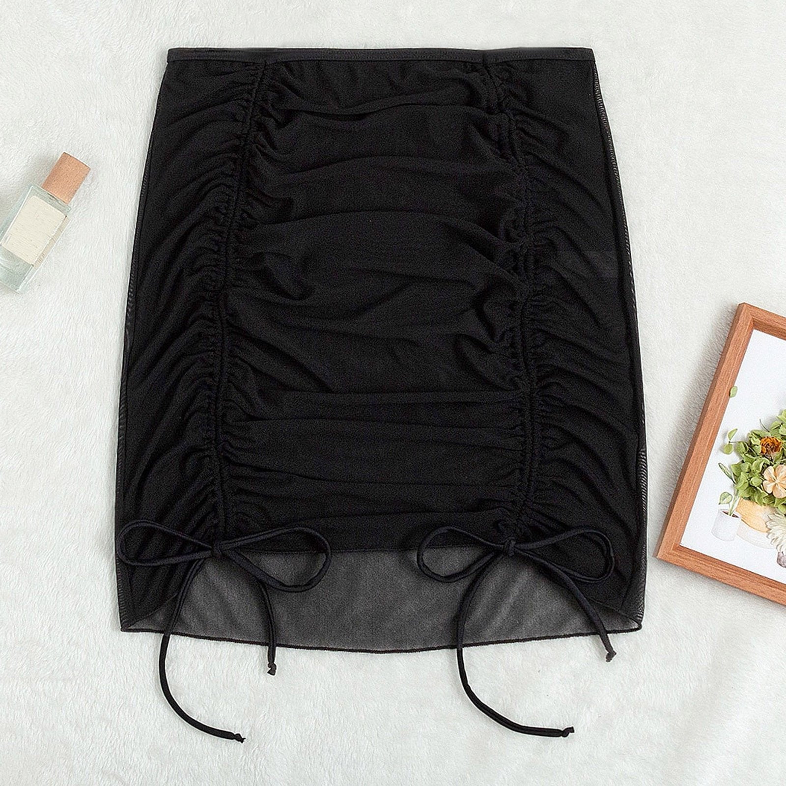 Sheer Mesh Swimsuit Cover Up Skirt for Ladies