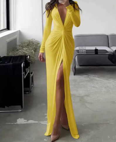 Elegant V-Neck A-Line Dress