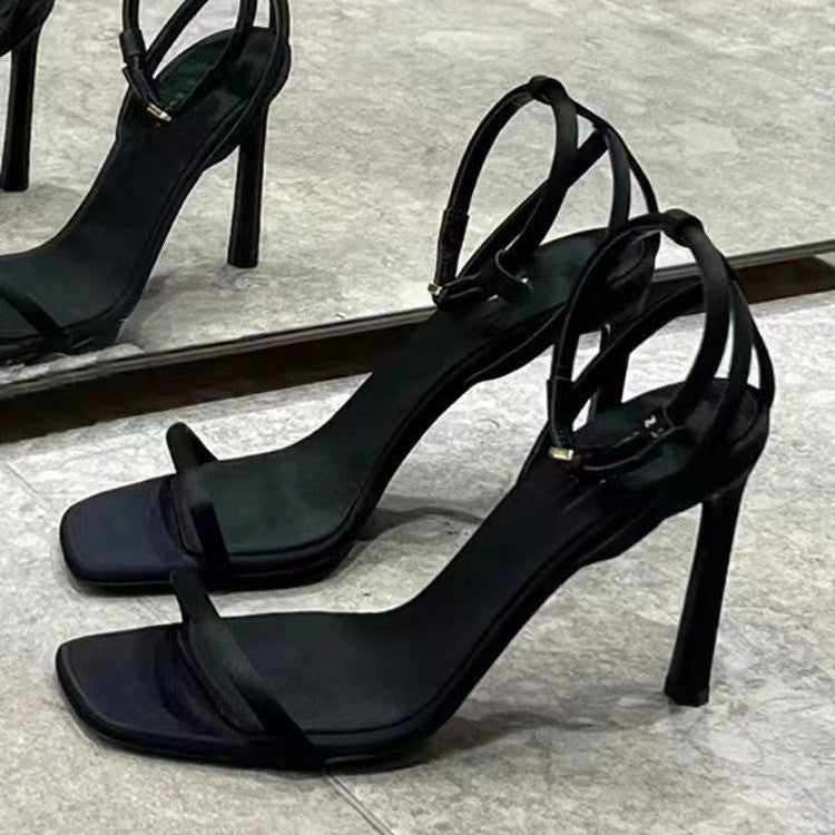 Square Toe High Heel Sandals for Women